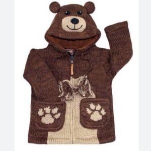 Kyber cozy Knit Kids Jacket with Paw Print Design